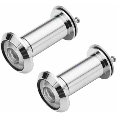SHINING HOUSE Mirilla para puerta de 2 piezas, 16 mm, ángulo de visión amplio de 200°, con cubierta, para puertas de 40 mm a 55 mm de grosor para el hogar, la oficina, el hotel (plateado)