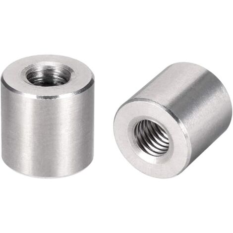 SHINING HOUSE Nut Coupling Coupling Sleeve Thread M10x20mm Height Round Connector Stud Stainless Steel 304 Pack of 5