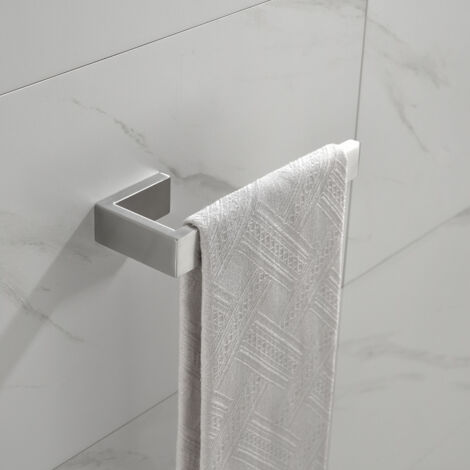 SHINING HOUSE Offener Handtuchring, SUS 304 Edelstahl, gebürstetes Silber, Badezimmer-Handtuchhalter zur Wandmontage