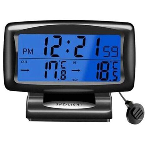 SHINING HOUSE Orologio per la temperatura dell'auto, termometro per auto Termometro digitale per auto con retroilluminazione Orologio LCD con display digitale