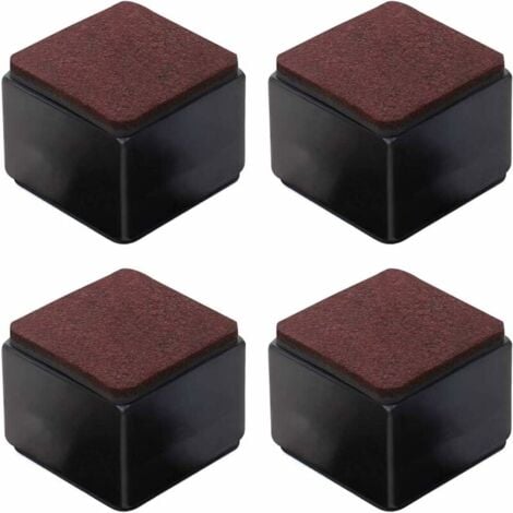 SHINING HOUSE Pack Carbon Steel Self Adhesive Furniture Risers - 50mm Height for Beds, Sofas, Cabinets - Black Squares，