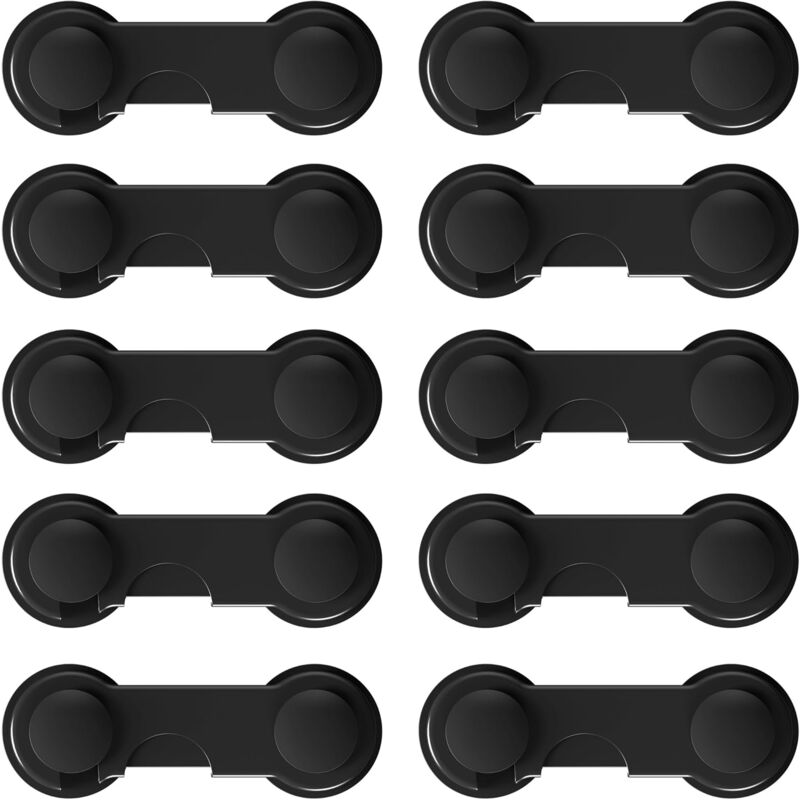 SHINING HOUSE [Pack of 10] Child Safety Cupboard Doors, Practical Baby Safety Drawer Locks Adhesive Safety Locks for Cabinets, Fridge, Toilet