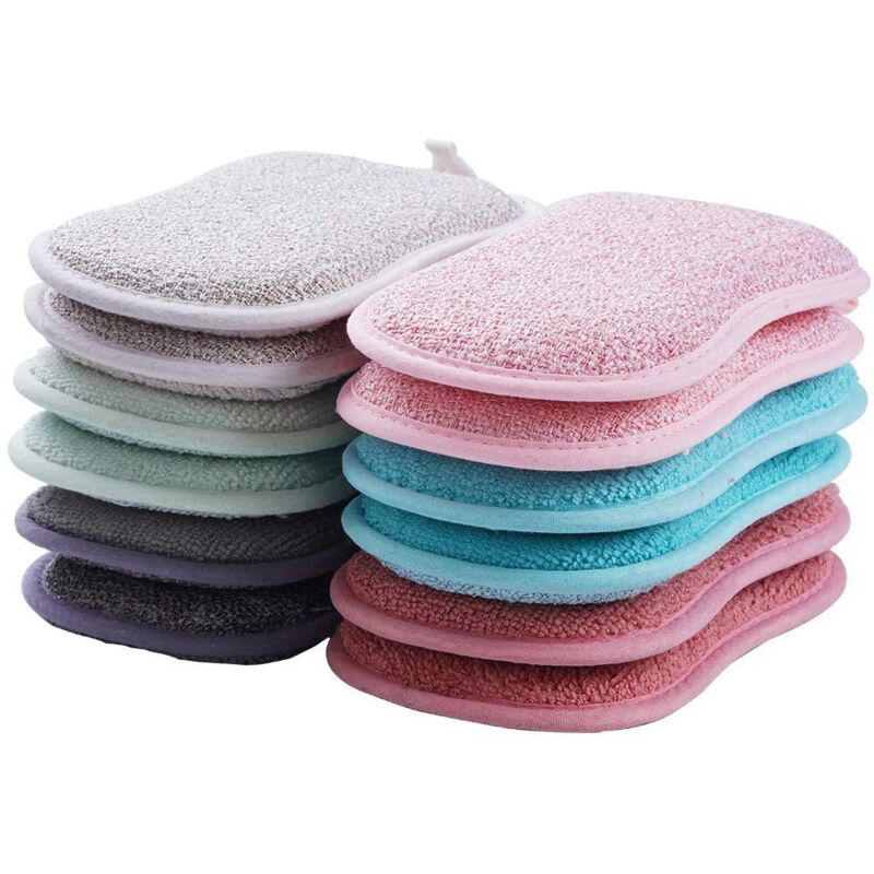 Shining House - Pack of 10 Washable and Reusable Microfiber Sponges – Dishwashing and Kitchen Sponge