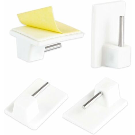 SHINING HOUSE Pack of 20 Adhesive Hooks for Curtain Rod - 2.8 x 1.9 x 1.1 cm