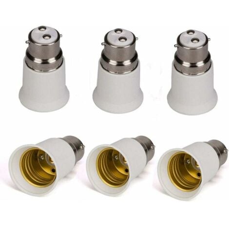 AUTRES SHINING HOUSE Pack of 6 B22 to E27 Bulb Holder Sockets - LED Bulb Adapters