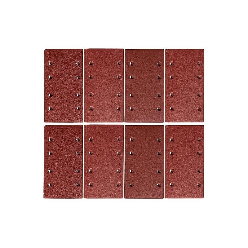 Papier de verre pour ponceuse orbitale 93 x 185 mm Papier de verre 8 trous Grain 40 Lot de 30 - Shining House