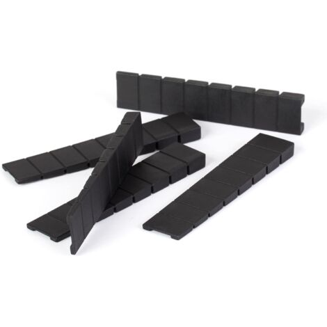 SHINING HOUSE Paquete de 20 cuñas para muebles - 8 x 20 x 98 mm - Plástico - con puntos de rotura predefinidos incorporados - Negro