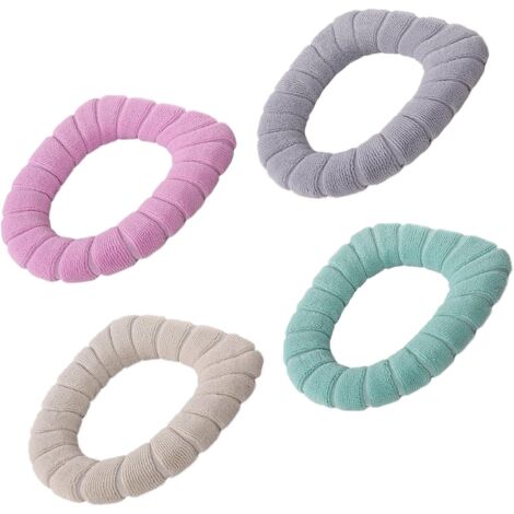 SHINING HOUSE Paquete de 4 fundas de asiento de inodoro de felpa lavables para baño, fundas de asiento de inodoro suaves, cálidas y lavables