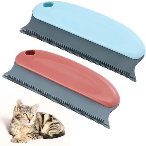 SHINING HOUSE Paquete de cepillos reutilizables para quitar el pelo de mascotas, cepillos para quitar el pelo de mascotas para gatos, perros, ropa, cama, alfombra, sofá, coche (azul claro y marrón roj