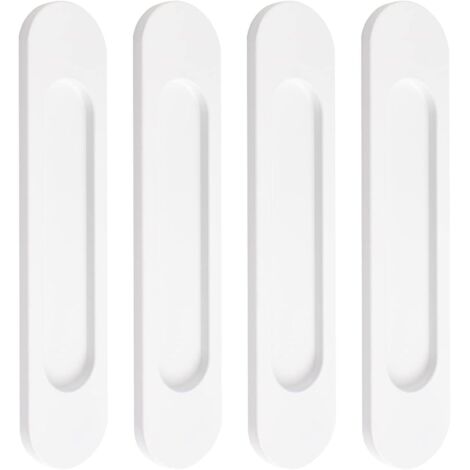 SHINING HOUSE Paquete de manijas ovaladas para puertas corredizas, manijas de aleación de aluminio para puertas corredizas de granero, armarios, guardarropas y cajones (blanco, 148 mm)