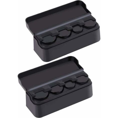 SHINING HOUSE Paquete de portamonedas negro, organizador de monedas para coche, caja de almacenamiento, portamonedas de euro con tapa de bolsillo, portamonedas de euro para coche, bolso portátil.