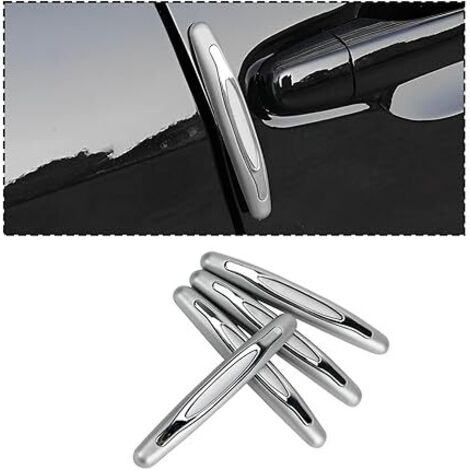 SHINING HOUSE Paquete de tiras para parachoques de coche, protectores de borde de espejo retrovisor antiarañazos, protectores de puerta lateral antiarañazos para todos los vehículos (gris)