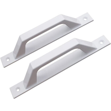SHINING HOUSE Par de manijas de puerta de aleación, manija de puerta de aluminio montada en plástico para vidrio de cocina (blanco 202,54,3 cm)