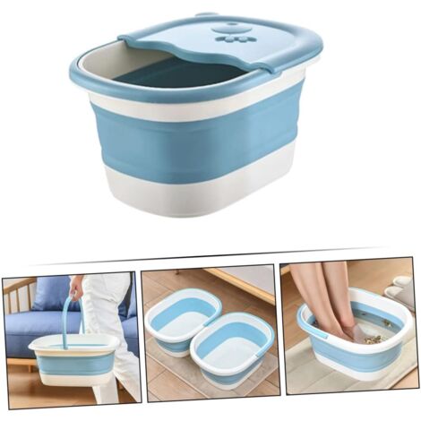 SHINING HOUSE Pc Foot Bath Bucket Foot Massage Cups Beach Party Foldable Tub Travel Foot Soaking Basin Folding Foot Soaking Basin Large Straw