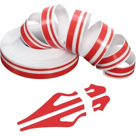 SHINING HOUSE Pegatinas de rayas para capó de coche, 9,8 m, para carrocería, lateral, carreras, deporte, parachoques, faldón de techo, decoración universal modificada (rojo)