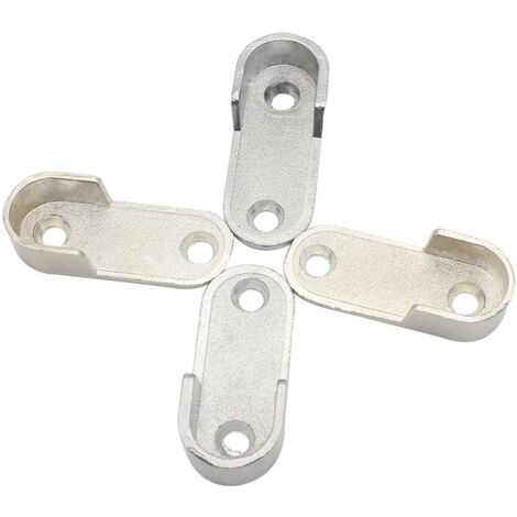 SHINING HOUSE Percha para mueble ovalada  20 piezas - Soporte de tubo para armario para barra ovalada  Acero niquelado  Fijación de varilla para percha de ropa  Soporte de varilla de armario de metal 