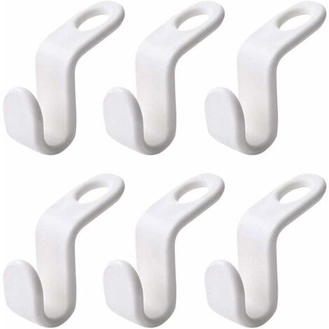 SHINING HOUSE Perchas ahorradoras de espacio, 6 piezas, ganchos colgantes, clips de extensión de conexión para armario, organizador de ropa, gancho de extensión, perchas ahorradoras de espacio