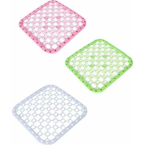SHINING HOUSE Piezas Alfombrilla ideal para fregadero, Alfombrilla protectora para fregadero, Fondo de fregadero de plástico, Alfombrilla escurridora de frutas y verduras para fregadero, Blanco, Verde