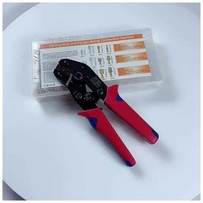 Shining House - Pince à Sertir SN-48B avec 600 pcs Cosses 2,8mm 4,8mm 6,3mm Mâle Femelle Embouts de Câblage Électriques Sertisseur 0,25-1,5mm² Pinces