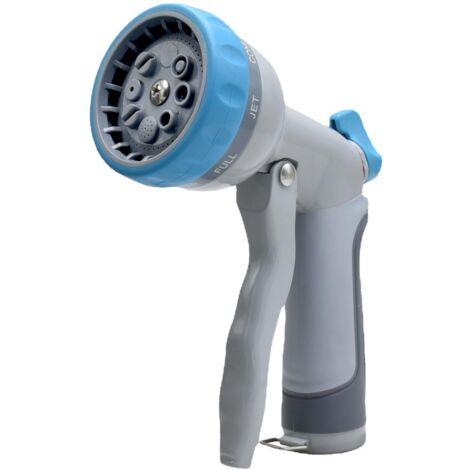 SHINING HOUSE Pistola de riego para jardín, pistola rociadora de manguera de metal resistente, 8 modos y control de flujo de agua, boquilla de riego de jardín para regar plantas, lavar autos y mascota