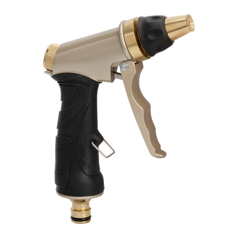 Pistolet d'arrosage, Pistolet Arrosoir 100% métal Buse en Laiton Massif avec Fonction de Verrouillage Pistolet Multifonction Haute Pression pour