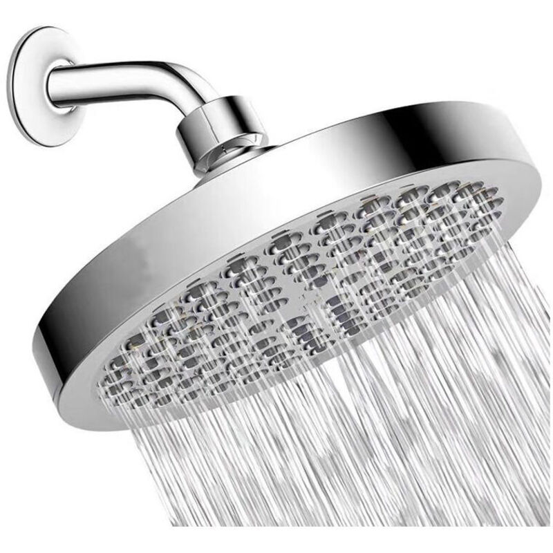 Shining House - Pomme de Douche de 15cm - Pommeau de Douche Rond à Haute Pression en Acier Inoxydable 304 pour une Douche Confortable à Basse