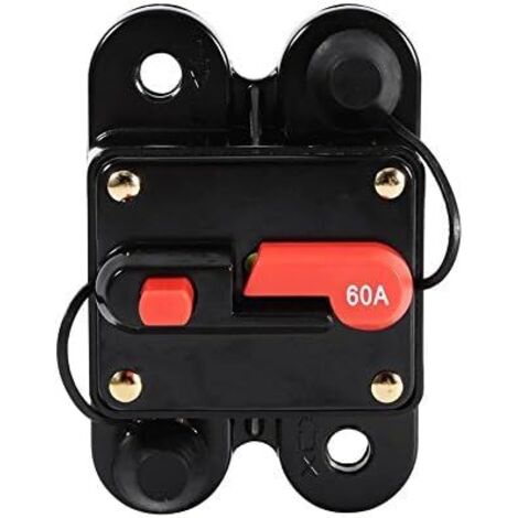 SHINING HOUSE Portafusibles reiniciable con disyuntor a prueba de agua para protección del sistema de barco y automóvil de 60 A (negro)