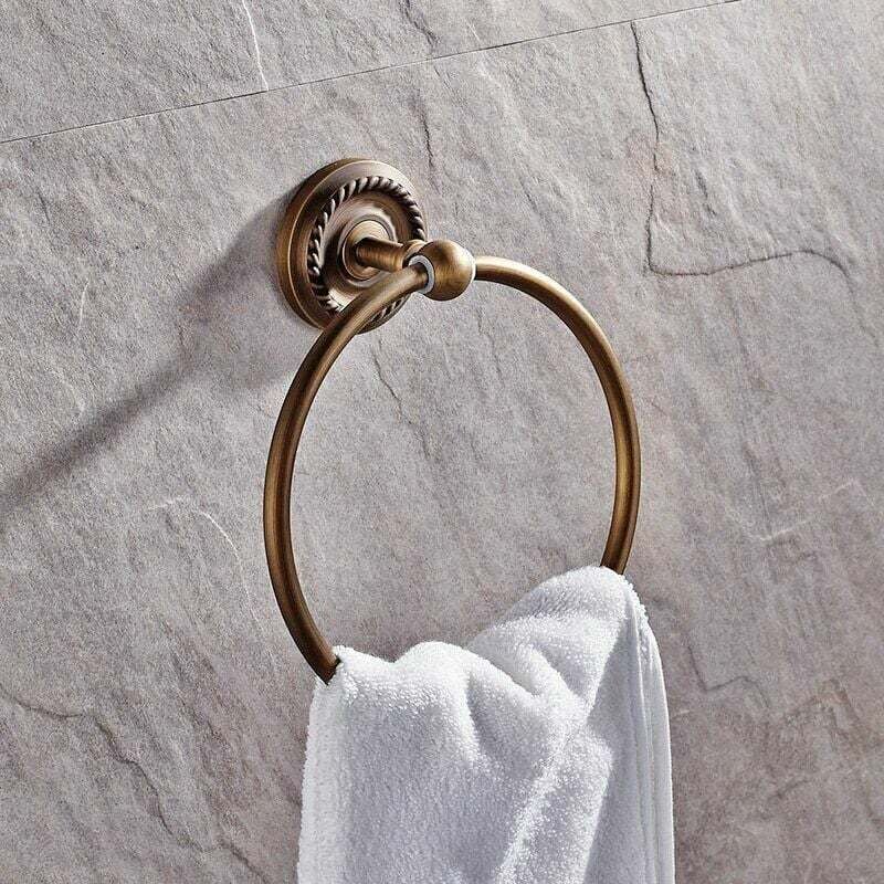 Shining House - Porte-serviette Anneau Porte-Serviette Fixation Murale Rond en Acier pour Salle de Bain ou Cuisine Support-Serviette Dorée de Douche