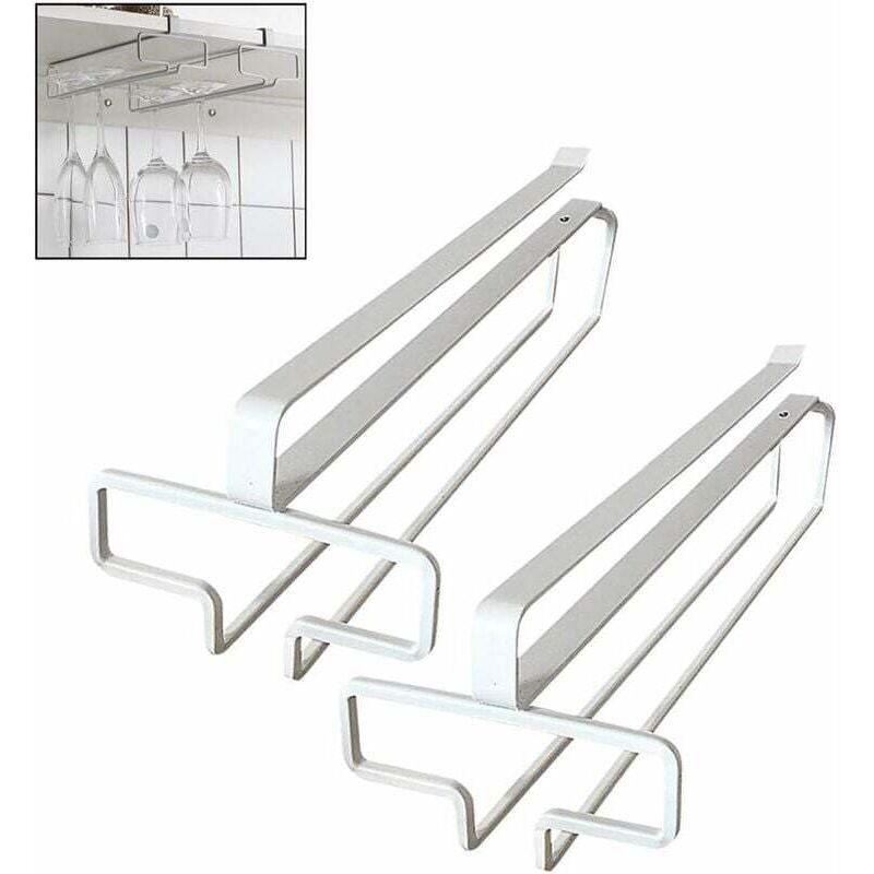 Shining House - Porte-verre à vin suspendu jusqu'à 4 verres (2 pièces, blanc)