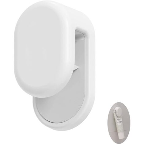 SHINING HOUSE Premium-Zahnpastahalter aus ABS/Kunststoff und Silikonpad für Zahnpasta, Gesichtsreiniger, Handcreme, Sonnencreme und mehr (weißes Oval – 1 Stück)