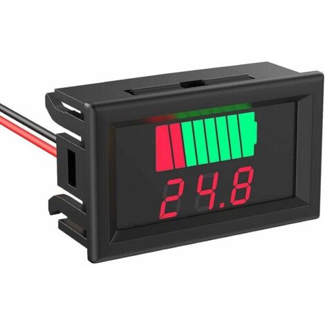 SHINING HOUSE Probador de batería de CC de 12 V, 24 V, 36 V, 48 V y 60 V, indicador de capacidad de batería 2 en 1, voltímetro, lector de voltaje de batería de iones de litio