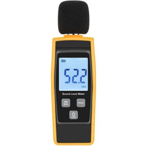 SHINING HOUSE Probador de nivel de sonido manual, medidor de ruido de 30-130 dB, decibelios, con pantalla LCD digital retroiluminada para uso en interiores y exteriores
