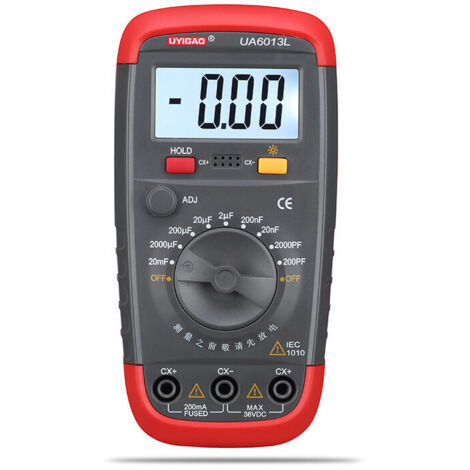 SHINING HOUSE Professioneller digitaler Kapazitätsmultimeter-Kondensatortester mit LCD-Hintergrundbeleuchtung und Sicherheitskoffer mit Display