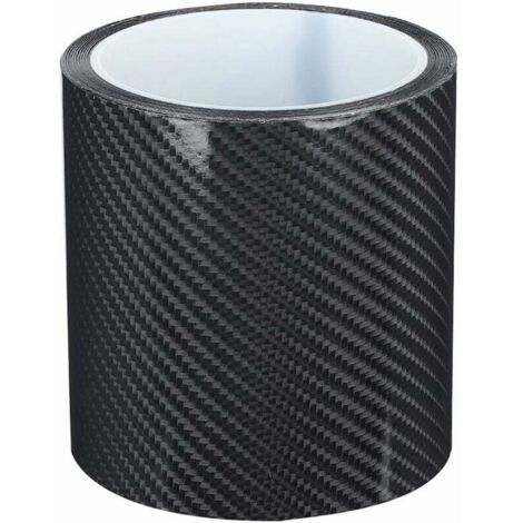 SHINING HOUSE Protector de umbral de puerta de coche, película protectora de parachoques de fibra de carbono negra, tira adhesiva impermeable y antiarañazos (10 cm 3 m)