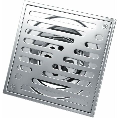 SHINING HOUSE Quadratischer Bodenablauf, geruchshemmende Badezimmer-Ablauftür aus Edelstahl, großer Kaliber-Duschablauf (150 x 150 mm)