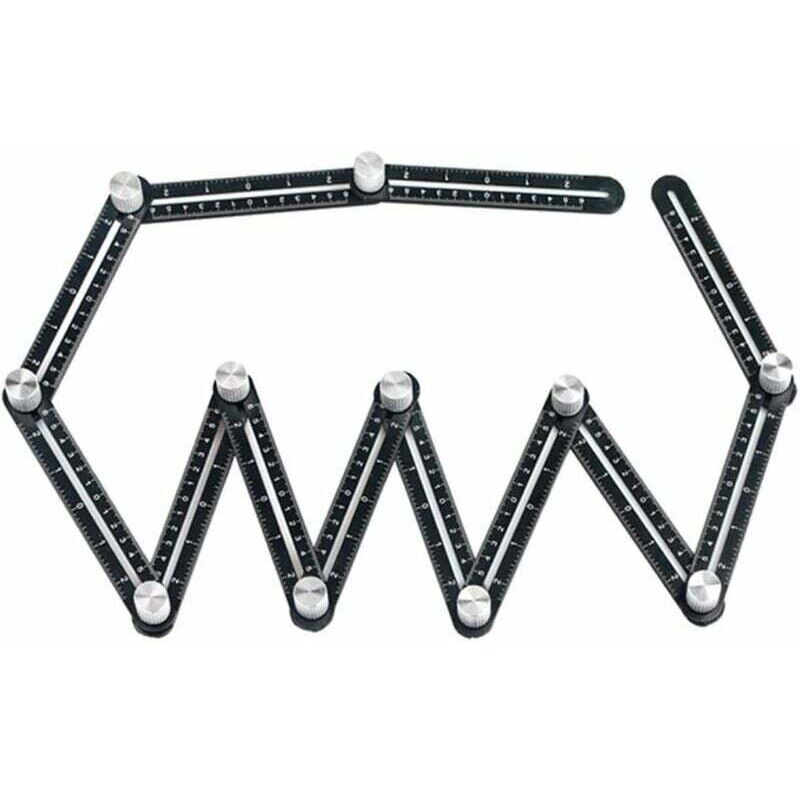 Shining House - Règle de mesure multi-angle, précise en alliage d'aluminium de qualité supérieure, outil de mise en page avec moule perforé pour les