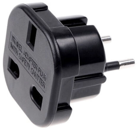 SHINING HOUSE Reiseadapter – britischer 3-poliger schwarzer UK-Standardstecker auf US-Standardstecker, 48 x 40 x 38 mm, 4 Stück