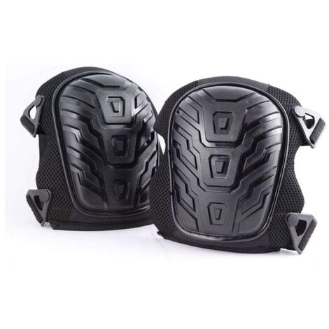 SHINING HOUSE Rodilleras profesionales, almohadilla de espuma resistente, almohadilla de gel cómoda, clips de sujeción para un ajuste fácil, color negro, 1 par
