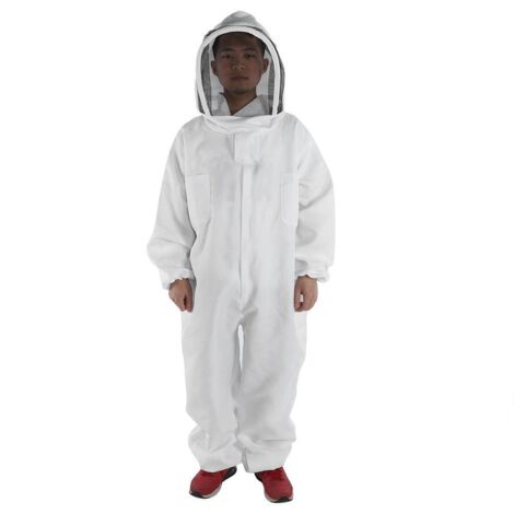 SHINING HOUSE Ropa de apicultura (XL) Herramientas de apicultura Ropa de abejas Ropa antiabejas engrosada de algodón puro Ropa protectora de una pieza Ropa de abejas