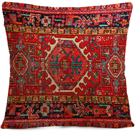 SHINING HOUSE Roter orientalischer türkischer Kissenbezug, Heimdekoration, Tribal-Ethno-Perser-Stil, Kissenbezug für Wohnzimmer, Couch, Sofa, 45 x 45 cm