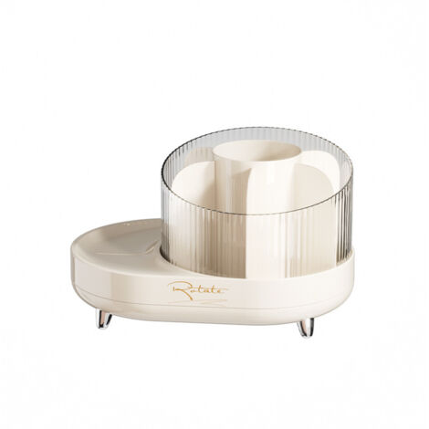 SHINING HOUSE Rotierender Make-up-Organizer, 360° drehbarer Pinselkasten, Bleistifttopf, abnehmbare Make-up-Aufbewahrung, 7 Fächer, Kosmetik-Aufbewahrungs-Organizer auf der Arbeitsplatte