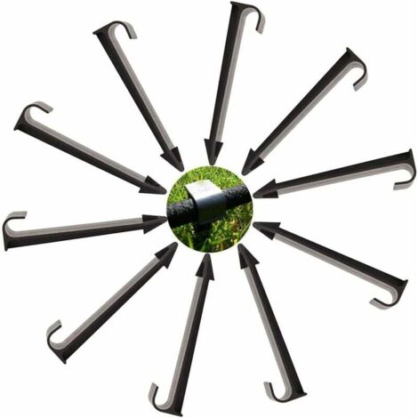SHINING HOUSE Schlauchanker, Bodenbefestigungsklammern für Gartenschläuche, 50 Stück, Schwarz, 11,5 cm