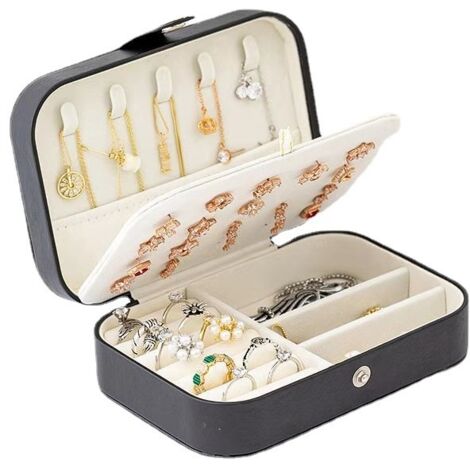 SHINING HOUSE Schmuckschatulle, Damen-Reiseschmuck-Aufbewahrungsbox, Damen-Schmuck-Aufbewahrungsbox, kleine Schmuck-Aufbewahrungsbox, kann Ringe, Ohrringe, Ohrringe, Halsketten, Armbänder aufbewahren,