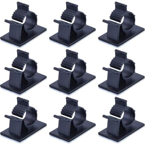 SHINING HOUSE Selbstklebende Kabel, verstellbare Nylon-Kabelklemmen, Drahthalter, Schwarz, 100 Stück