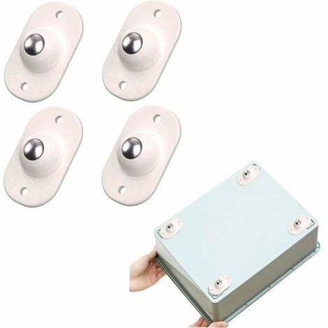 SHINING HOUSE Selbstklebende Mini-Lenkrollen aus Edelstahl – Rotationsrolle für Mülleimer und Aufbewahrungsboxen, kleine leise Rollen, 360° drehbar (4 Stück)