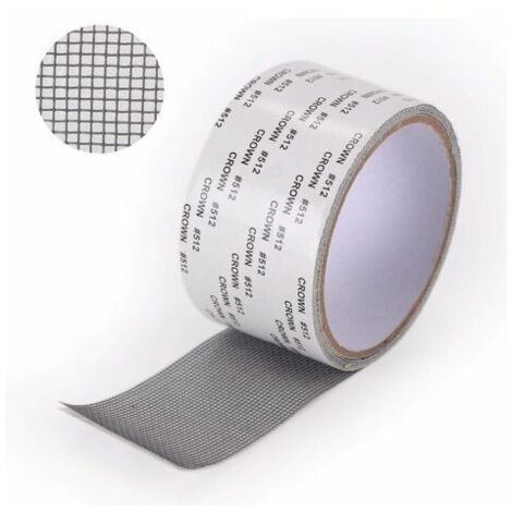 SHINING HOUSE Selbstklebendes Moskitonetz-Reparaturband – Moskitonetz-Reparaturpflaster, Fenster-Reparatur, selbstklebendes Moskitonetz-Set, Reparatur-Moskitonetz, 5 x 2 m (grau)