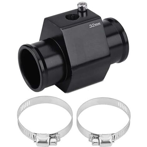 SHINING HOUSE Sensor de temperatura del agua, adaptador de tubo de temperatura del agua del automóvil, sonda de temperatura, junta del radiador (32 mm) (negro)