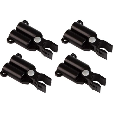 SHINING HOUSE Set mit 4 Verbindungsstücken für Tutoren – Durchmesser: 11 mm – Schwarz