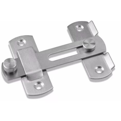 SHINING HOUSE Sliding Door Lock Door Lock Toggle Latch Buckle Lock Bolt with Screws for Door, Window, Cupboard and Garden, Zinc Alloy Brushed Finish（L）