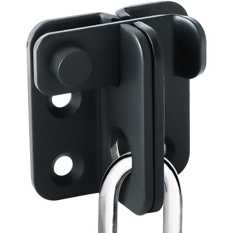 Sliding Door Lock Padlock Hasp Door Lock Latch Buckle Hook Anti-Theft, Stainless Steel Matte Black Finish - Shining House